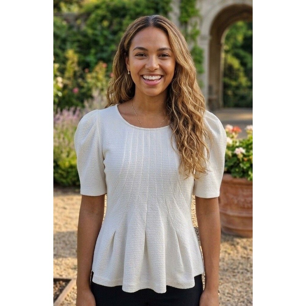 Anthropologie Women’s Georgio Ivory Top Size Large